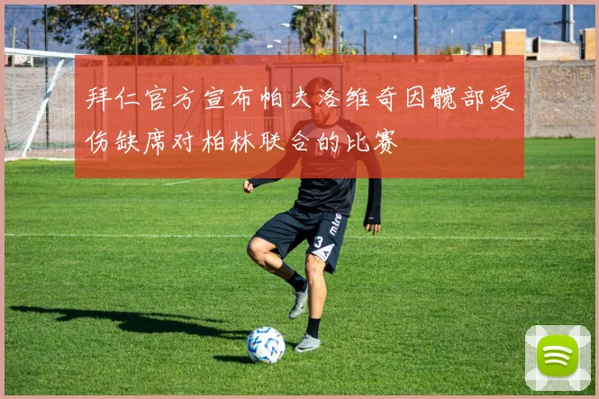 拜仁官方宣布帕夫洛维奇因髋部受伤缺席对柏林联合的比赛